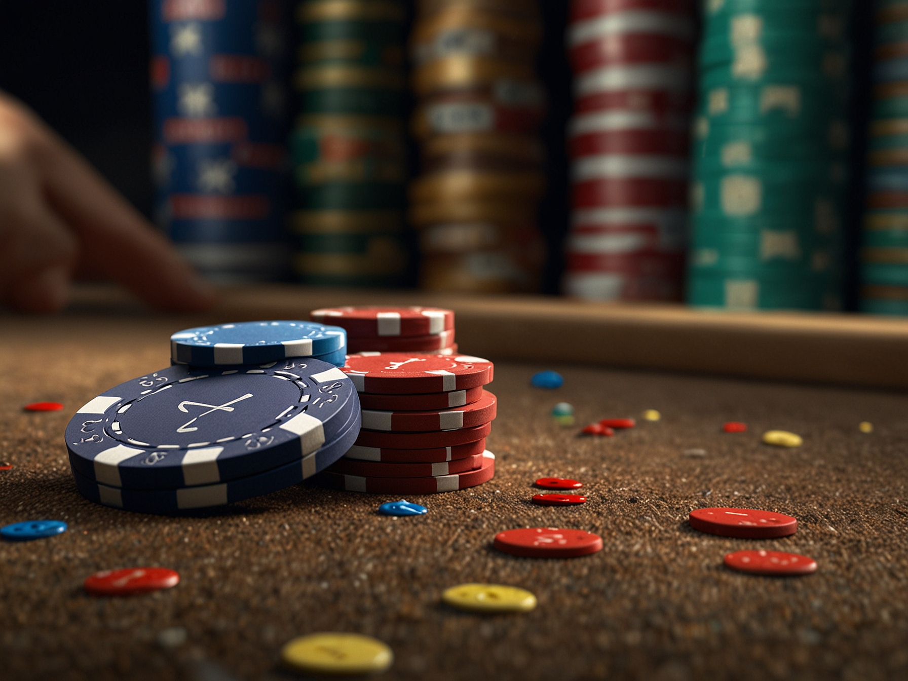 Casino bonus visual with confetti and chips