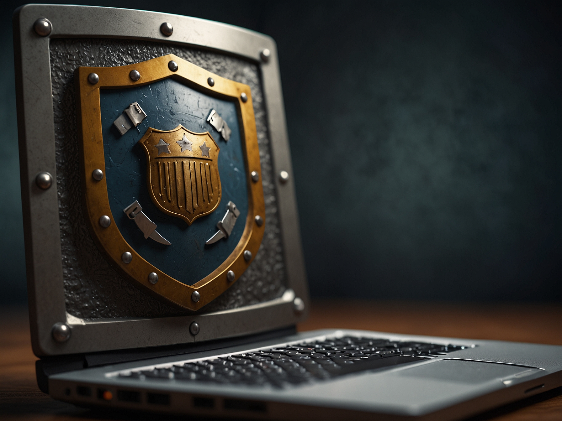 Secure login illustration with shield and keys